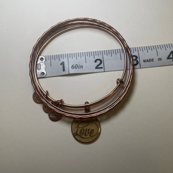 Elegant Rose Gold Tone “Love” Bangle Bracelet Set - Picture 4 of 4